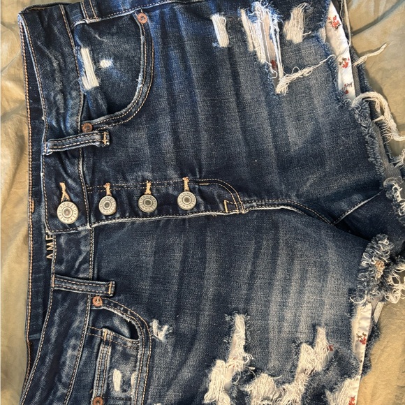 American Eagle Outfitters Denim - American Eagle Outfitters Dark Blue Distressed Denim Shorts